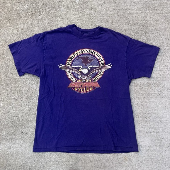Vintage 1992 Harley Davidson T-Shirt Biker Motorcycle 90s - Picture 1 of 6